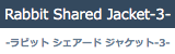 ノーマルラビット、シェアードジャケット